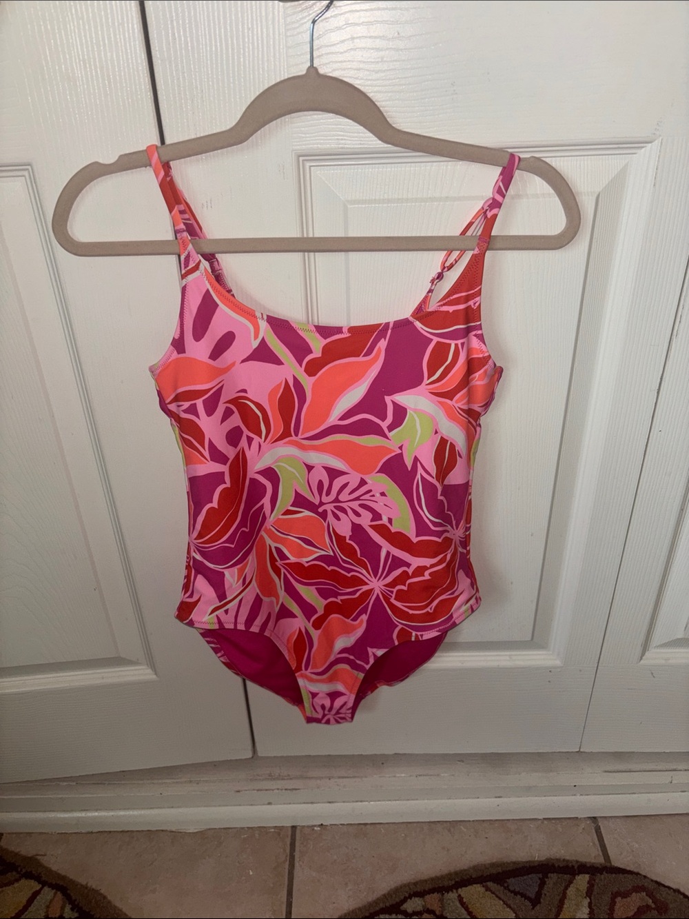 Old Navy Pink Floral Print One-Piece Swimsuit
